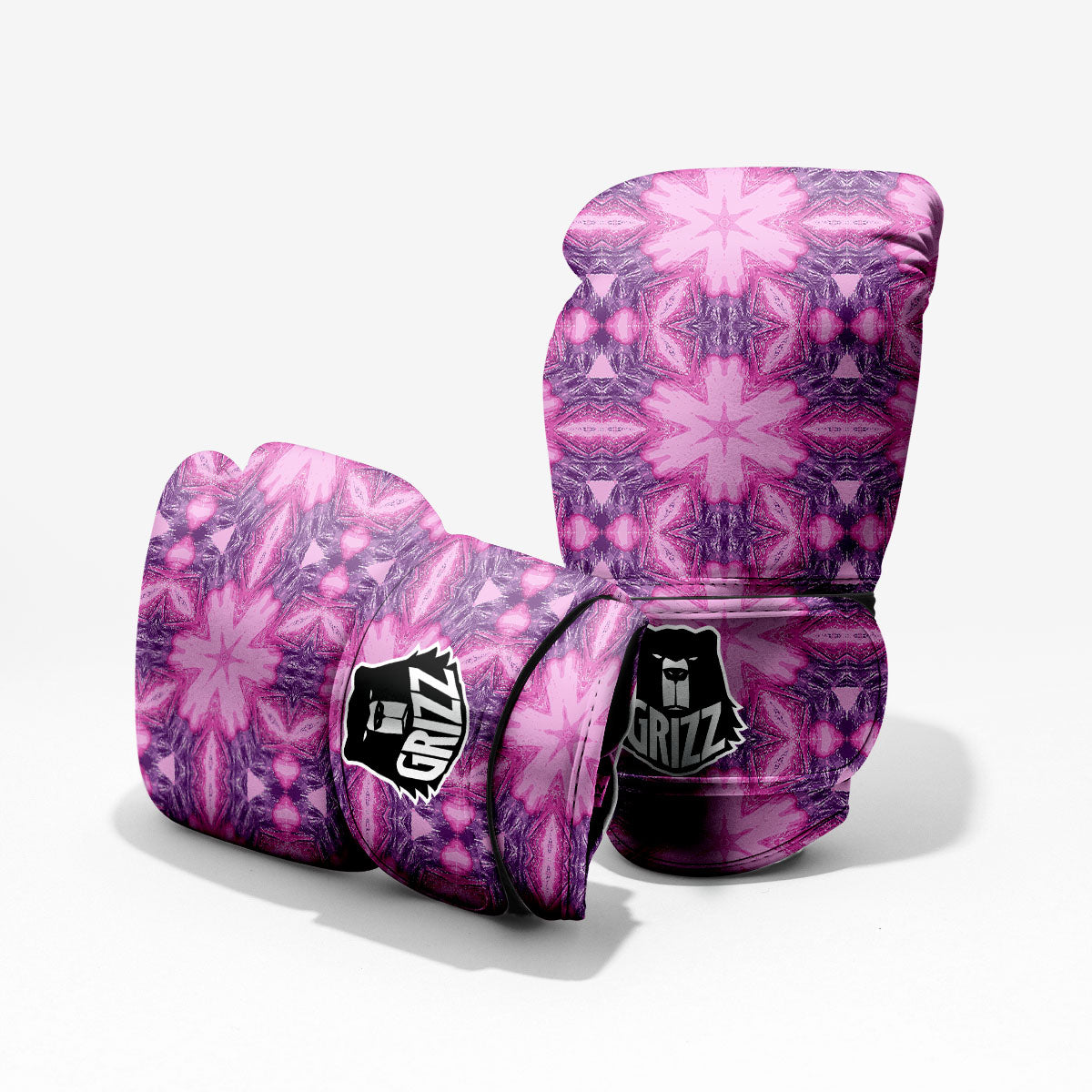 Kaleidoscope Pink Print Pattern Pro Boxing Glove