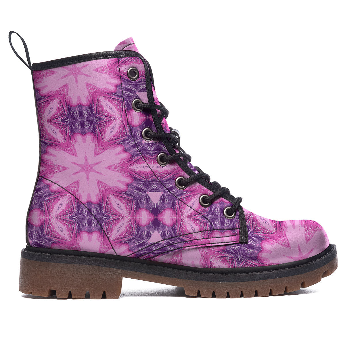 Kaleidoscope Pink Print Pattern Work Boots-grizzshop