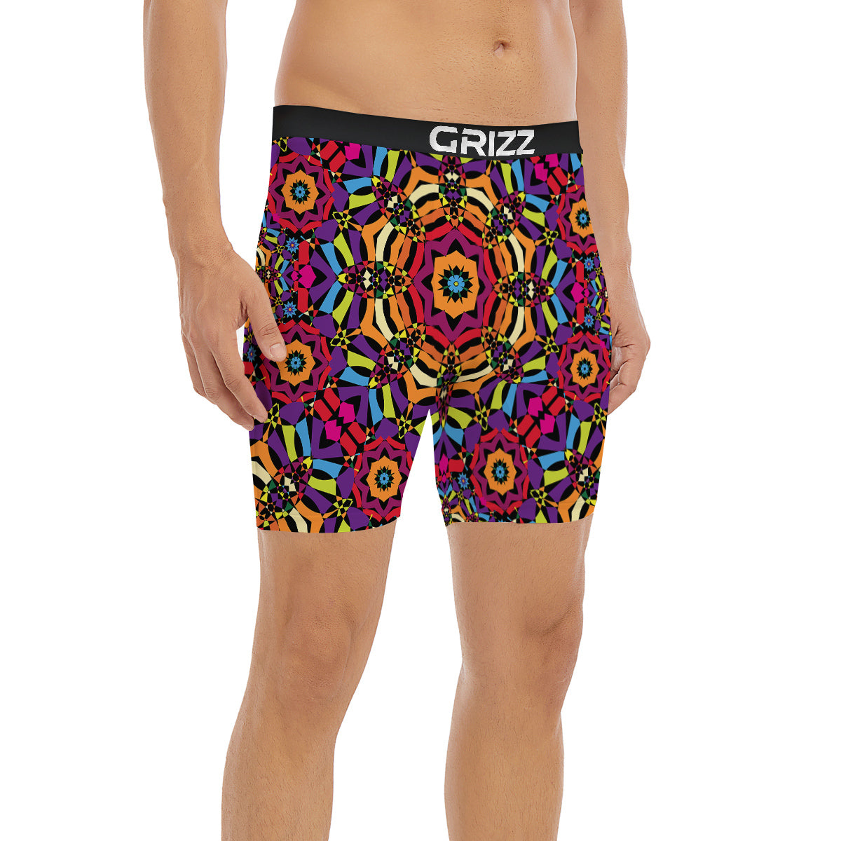 Kaleidoscope Psychedelic Colorful Print Boxer Briefs-grizzshop