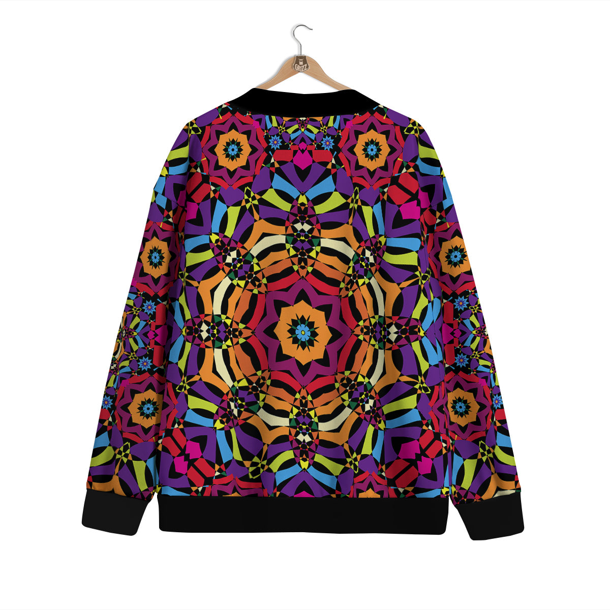 Kaleidoscope Psychedelic Colorful Print Cardigan-grizzshop