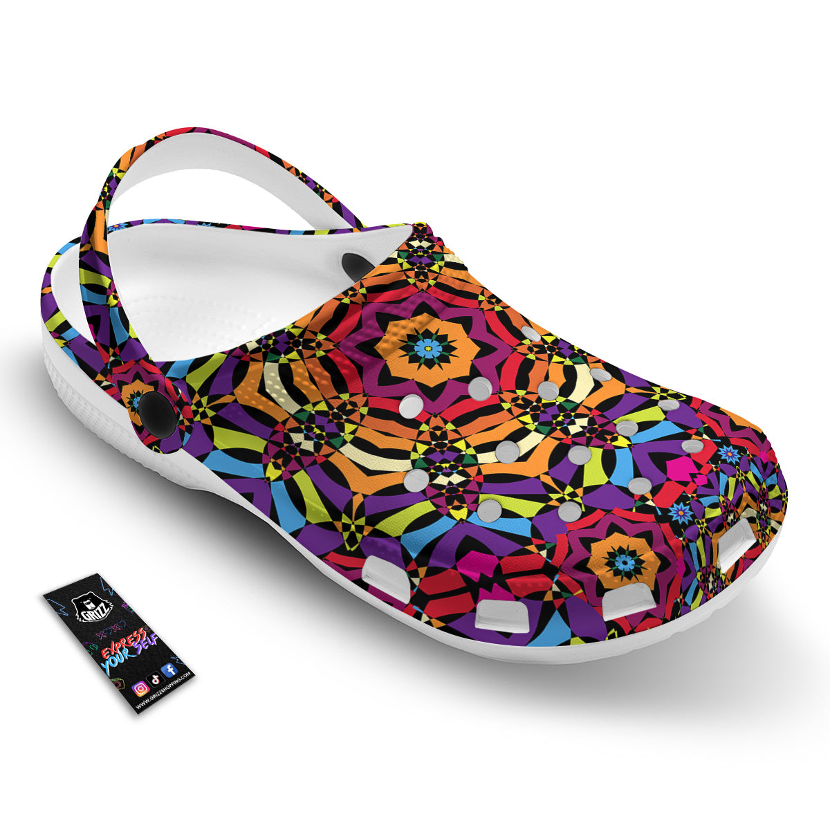 Kaleidoscope Psychedelic Colorful Print Clog-grizzshop