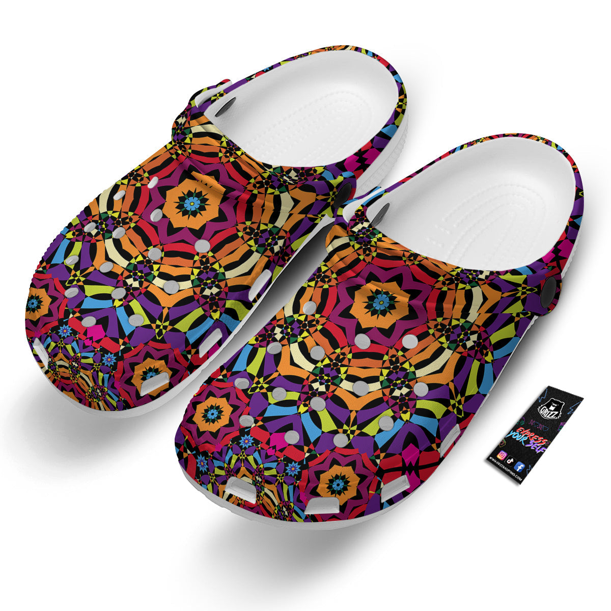Kaleidoscope Psychedelic Colorful Print Clog-grizzshop