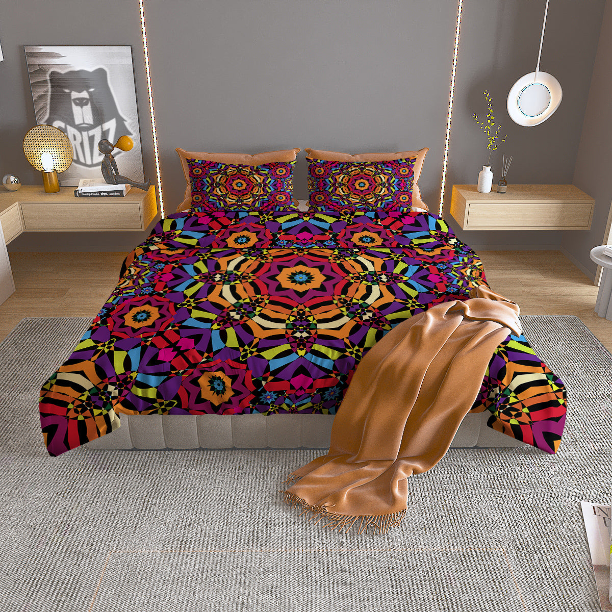 Hot Dog Drawing Print Pattern Duvet Cover Bedding Set