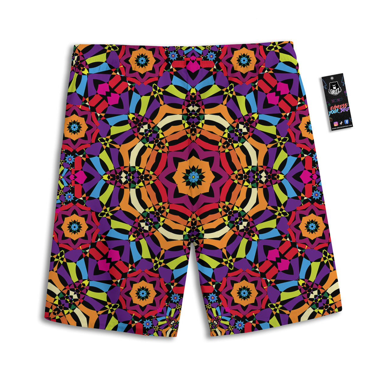 Kaleidoscope Psychedelic Colorful Print Men's Athletic Shorts