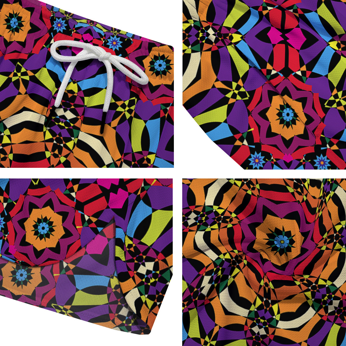 Kaleidoscope Psychedelic Colorful Print Men's Running Shorts-grizzshop