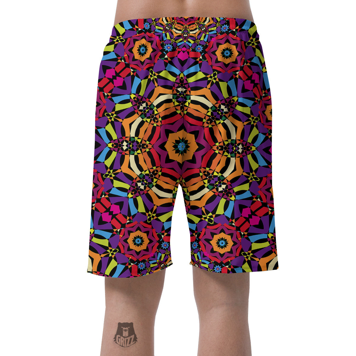 Kaleidoscope Psychedelic Colorful Print Men's Shorts-grizzshop