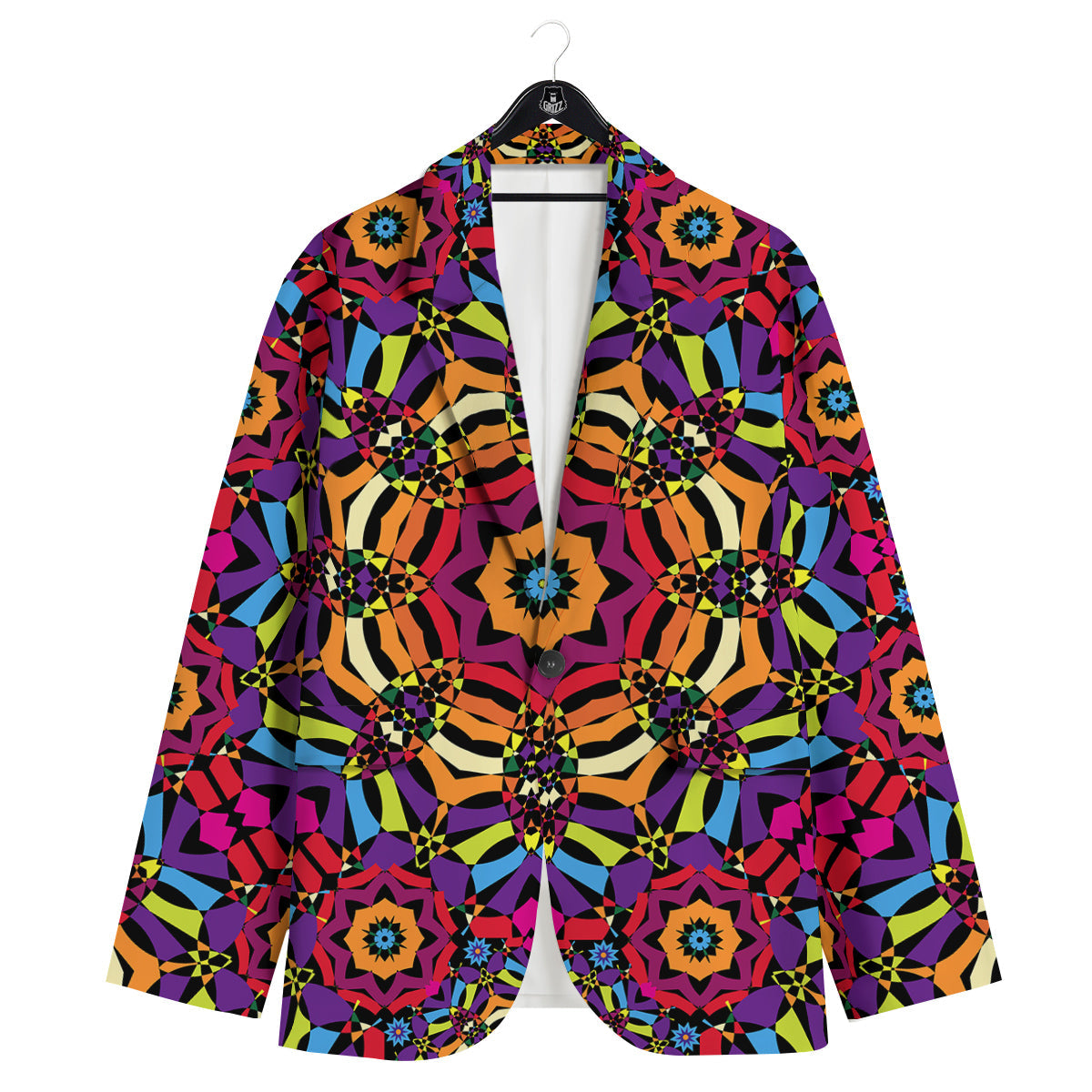 Kaleidoscope Psychedelic Colorful Print Men's Sport Coat-grizzshop