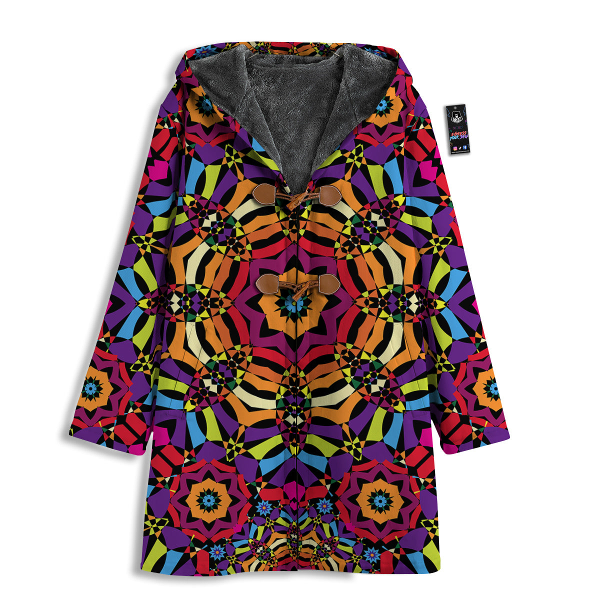 Kaleidoscope Psychedelic Colorful Print Men's Windbreaker Jacket-grizzshop