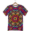 Kaleidoscope Psychedelic Colorful Print T-Shirt-grizzshop