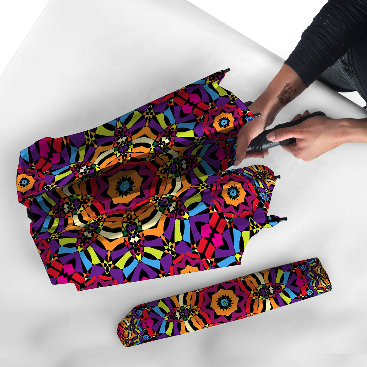 Kaleidoscope Psychedelic Colorful Print Umbrella-grizzshop
