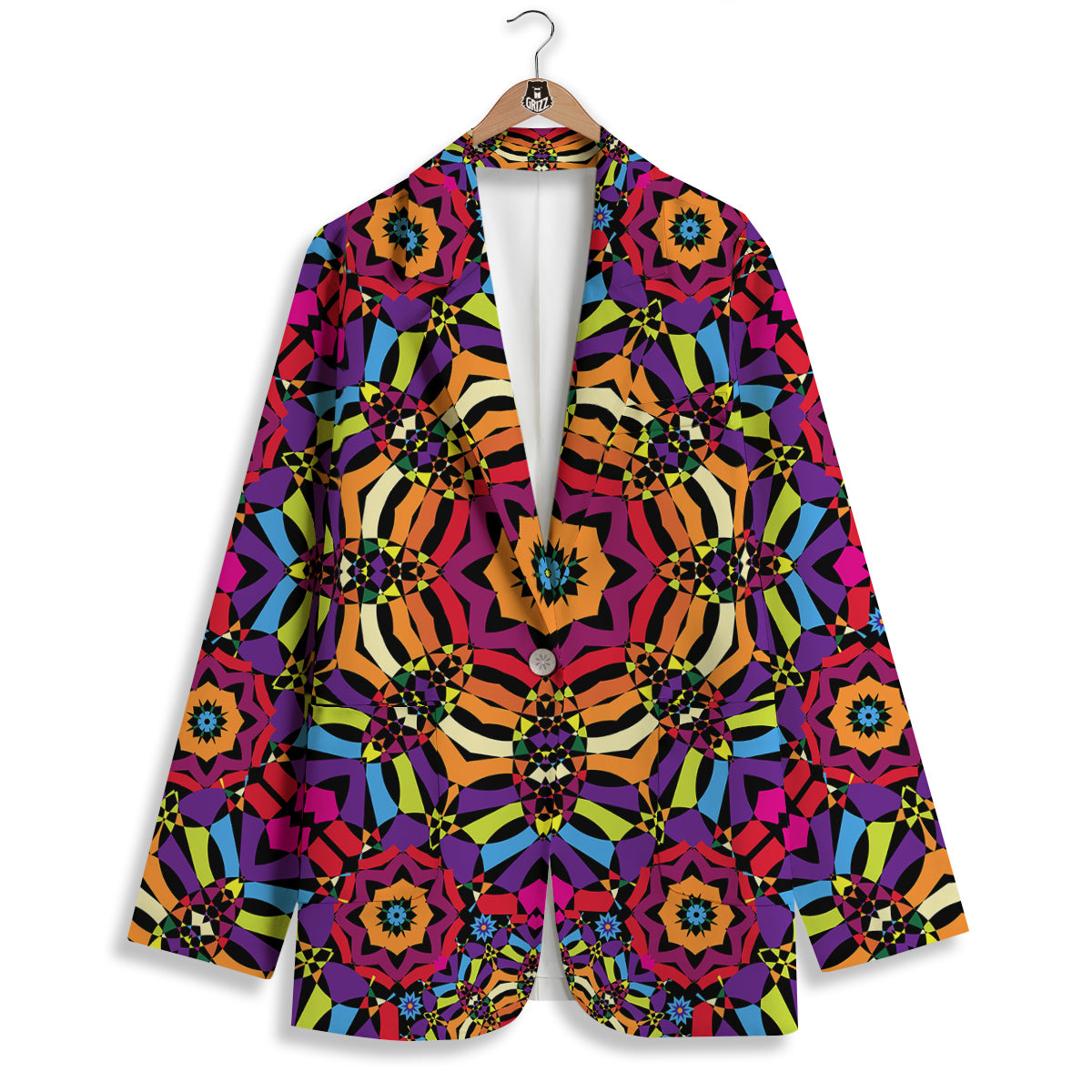 Kaleidoscope Psychedelic Colorful Print Women's Blazer-grizzshop