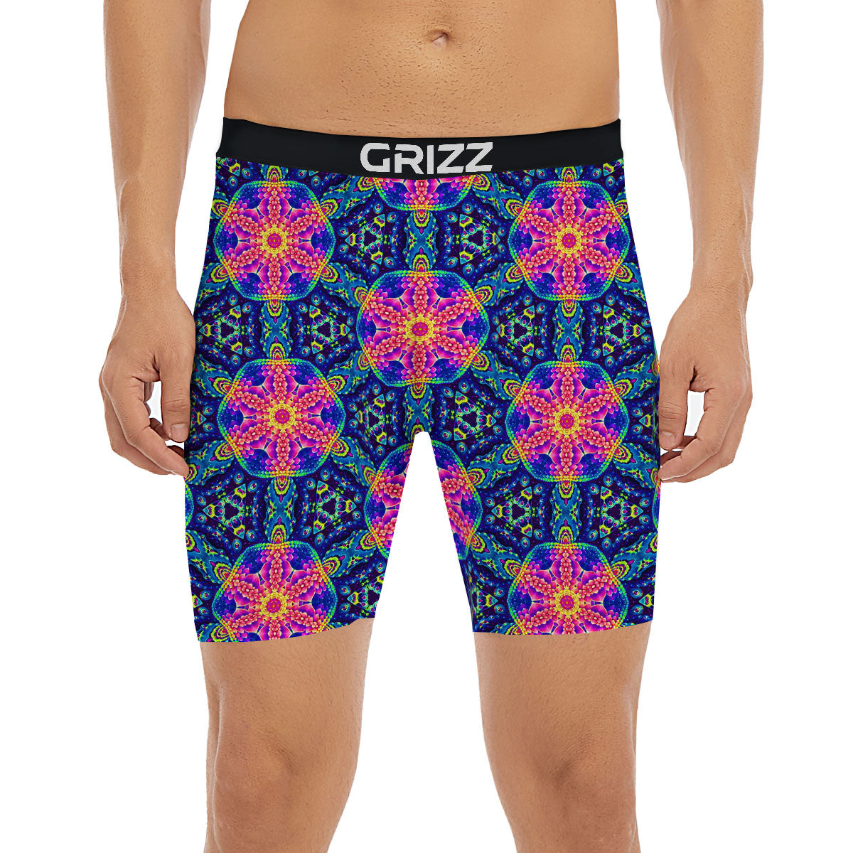 Kaleidoscope Psychedelic Print Pattern Boxer Briefs-grizzshop