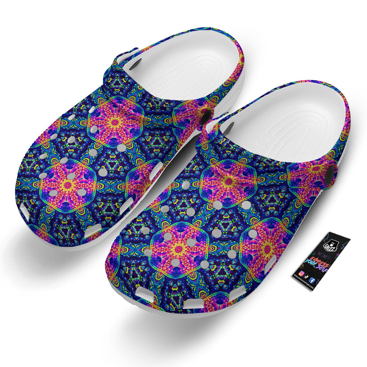 Kaleidoscope Psychedelic Print Pattern Clog-grizzshop