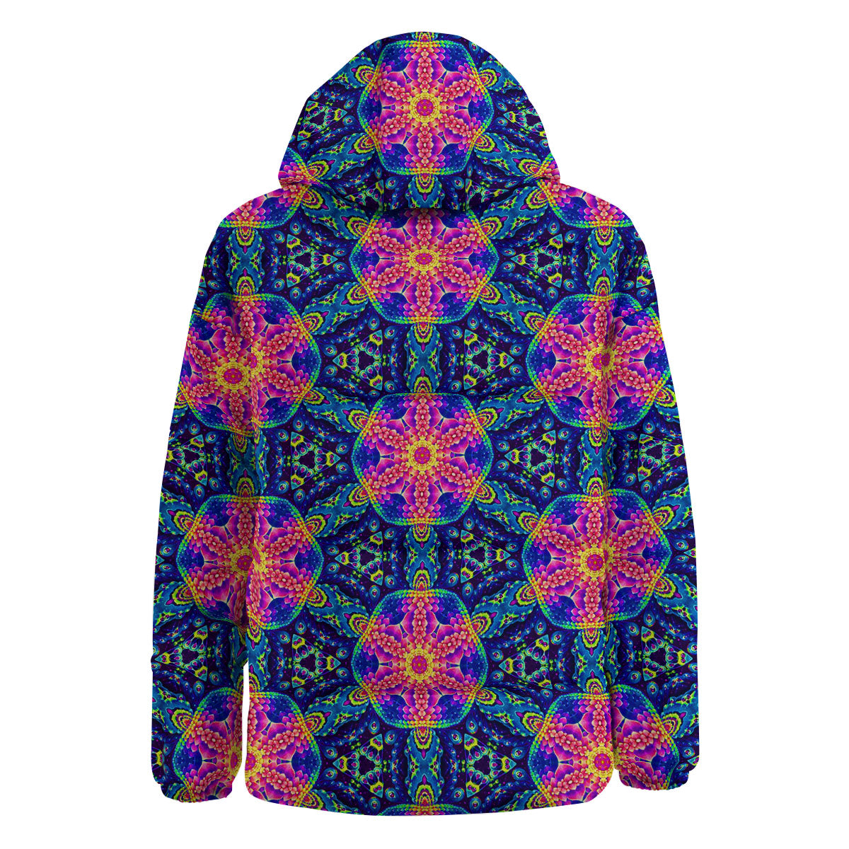 Kaleidoscope Psychedelic Print Pattern Down Jacket-grizzshop