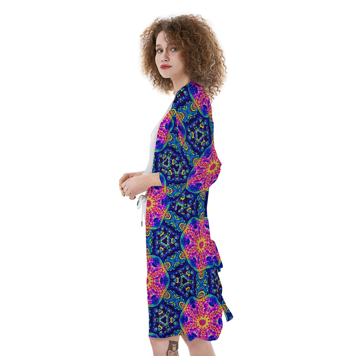Kaleidoscope Psychedelic Print Pattern Kimono-grizzshop