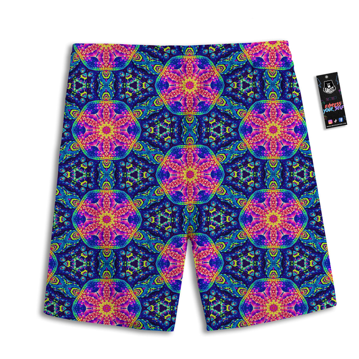 Kaleidoscope Psychedelic Print Pattern Men's Athletic Shorts