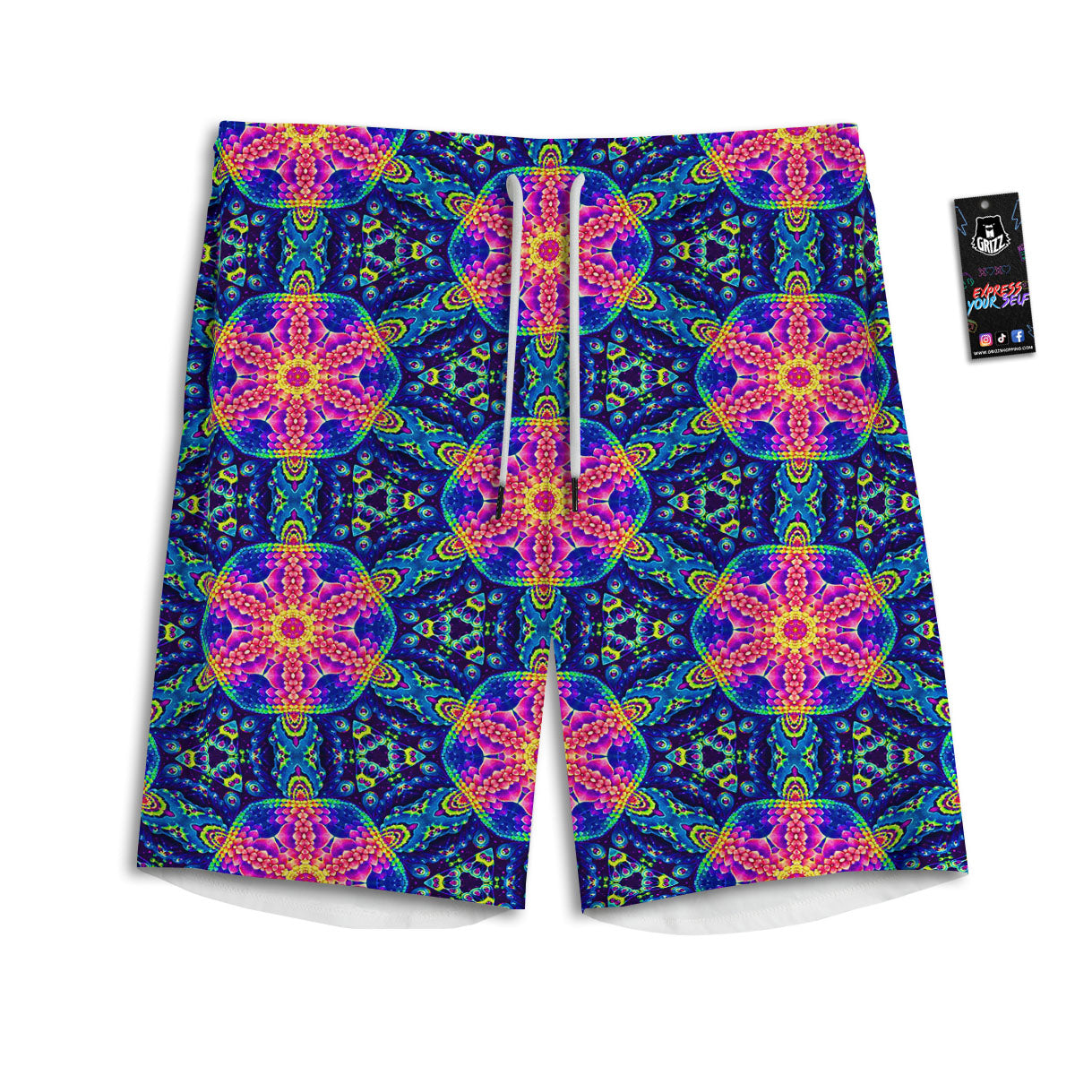 Kaleidoscope Psychedelic Print Pattern Men's Athletic Shorts