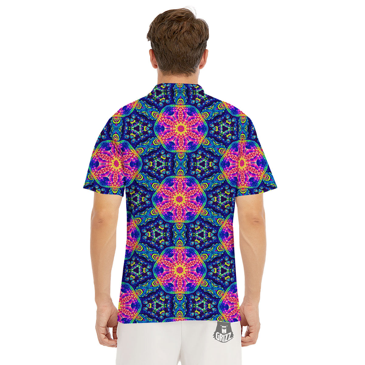 Kaleidoscope Psychedelic Print Pattern Men's Golf Shirts-grizzshop
