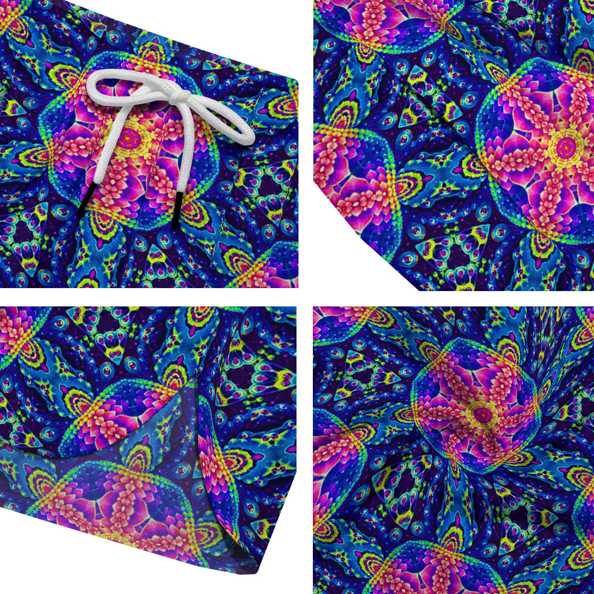 Kaleidoscope Psychedelic Print Pattern Men's Running Shorts-grizzshop