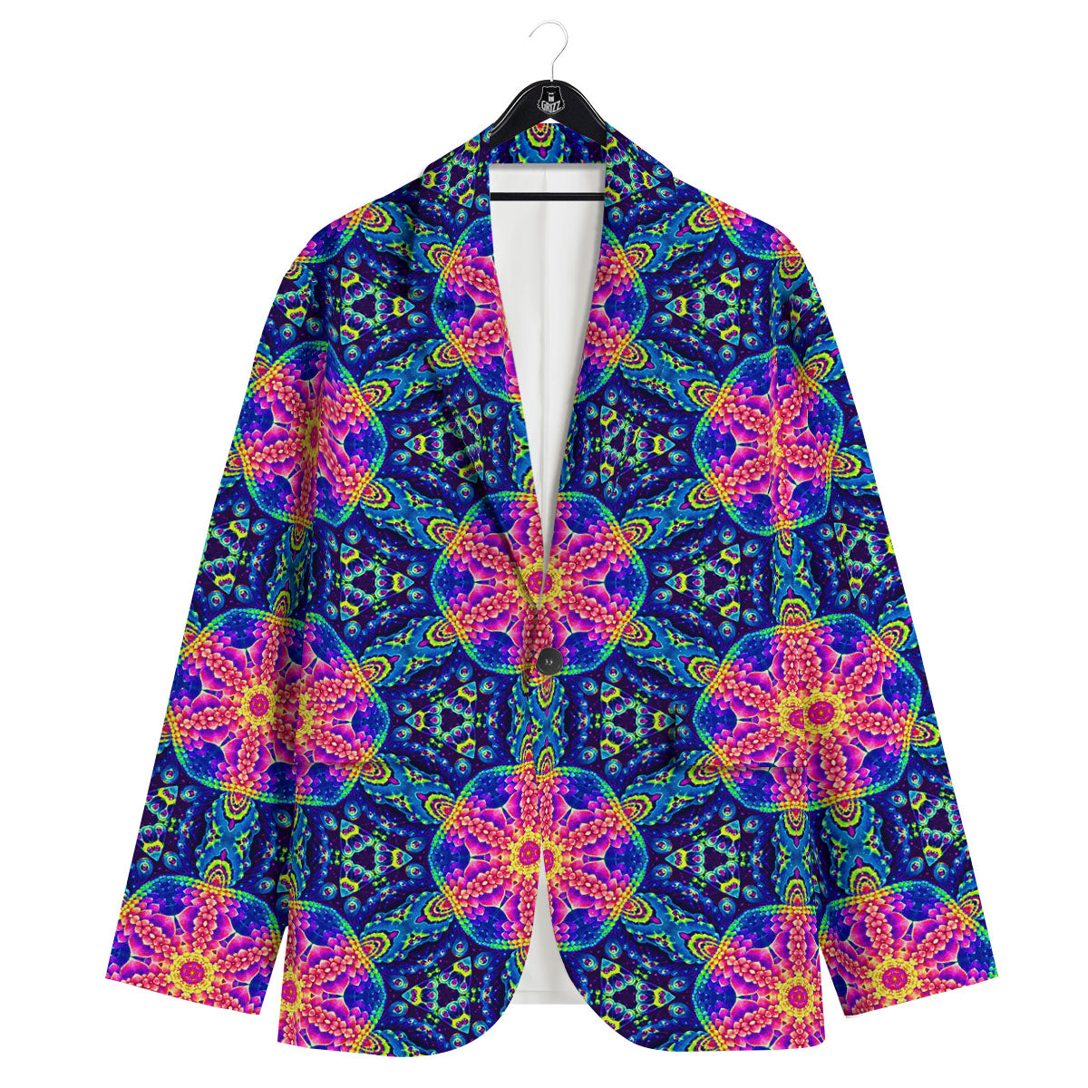 Kaleidoscope Psychedelic Print Pattern Men's Sport Coat-grizzshop