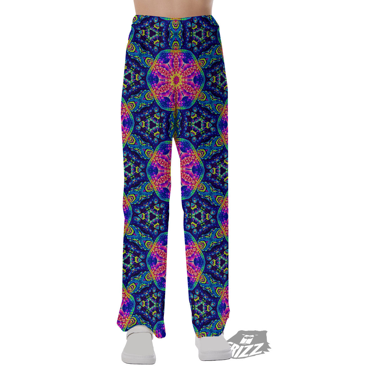 Kaleidoscope Psychedelic Print Pattern Pajama Pants-grizzshop