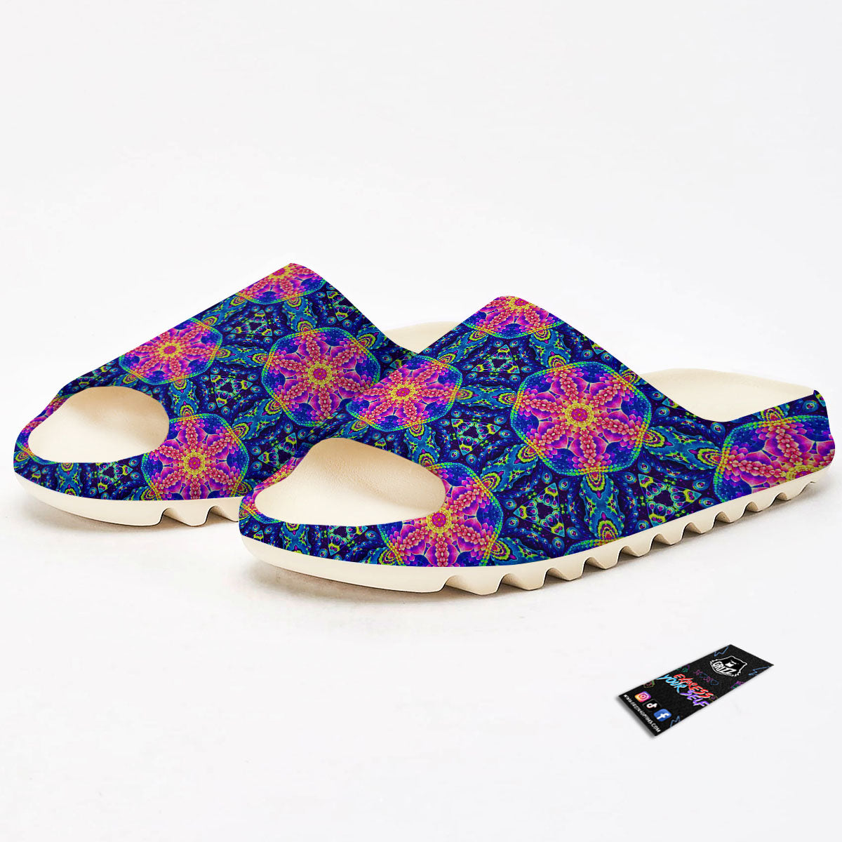 Kaleidoscope Psychedelic Print Pattern Sandals-grizzshop