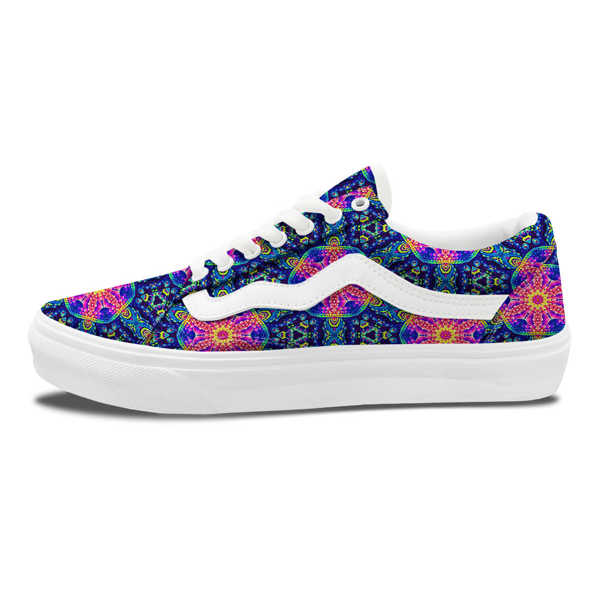 Kaleidoscope Psychedelic Print Pattern Skate Shoes-grizzshop