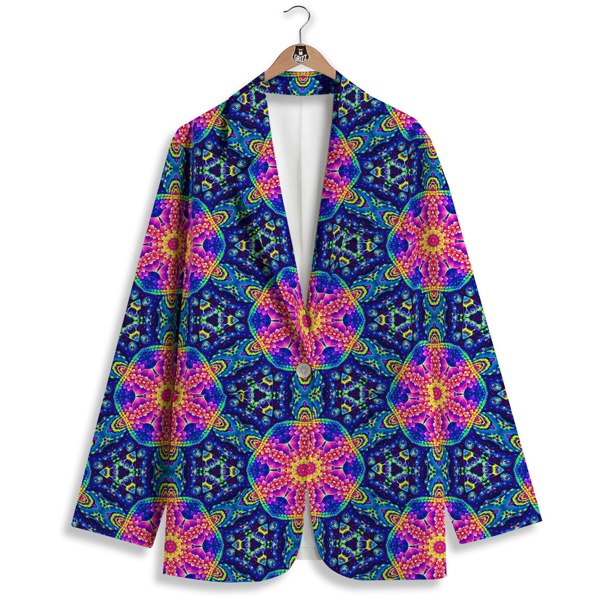 Kaleidoscope Psychedelic Print Pattern Women's Blazer-grizzshop