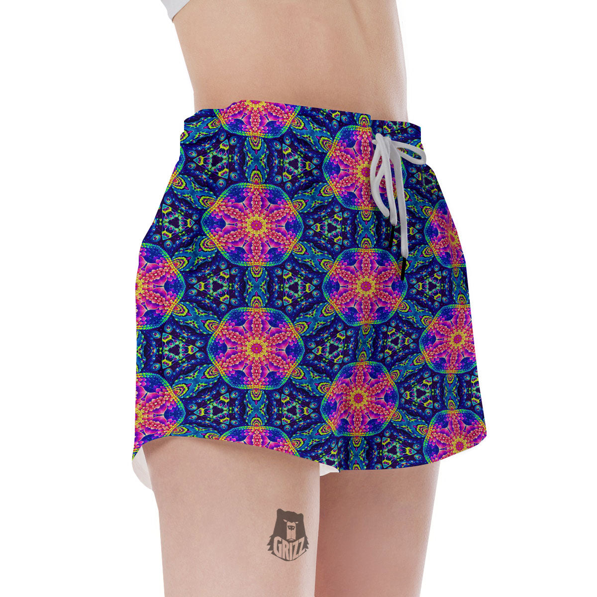 Kaleidoscope Psychedelic Print Pattern Women's Shorts-grizzshop