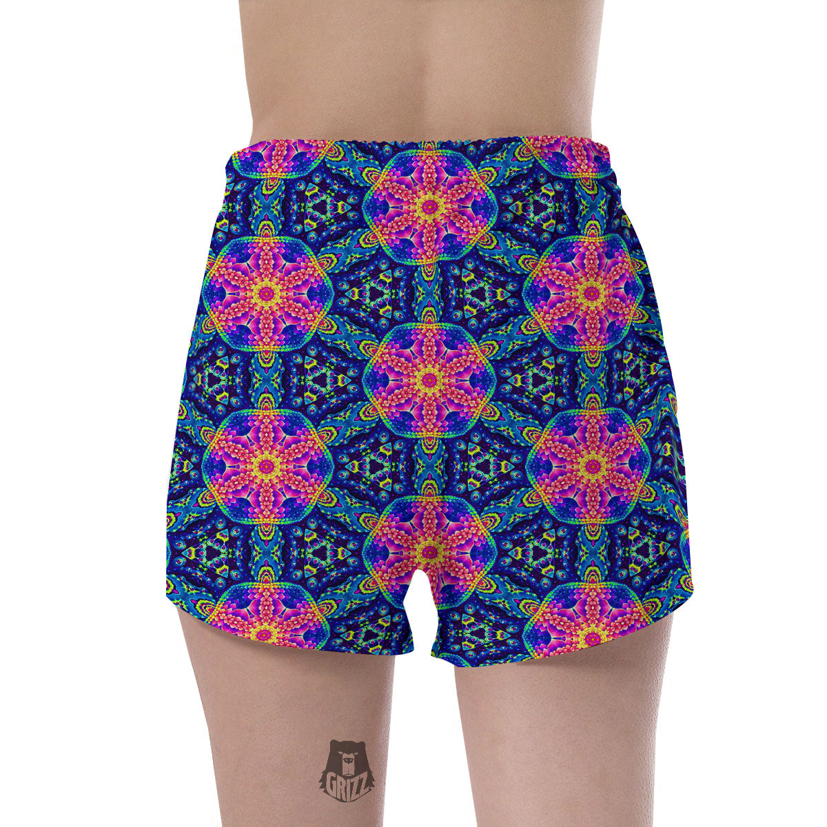 Kaleidoscope Psychedelic Print Pattern Women's Shorts-grizzshop
