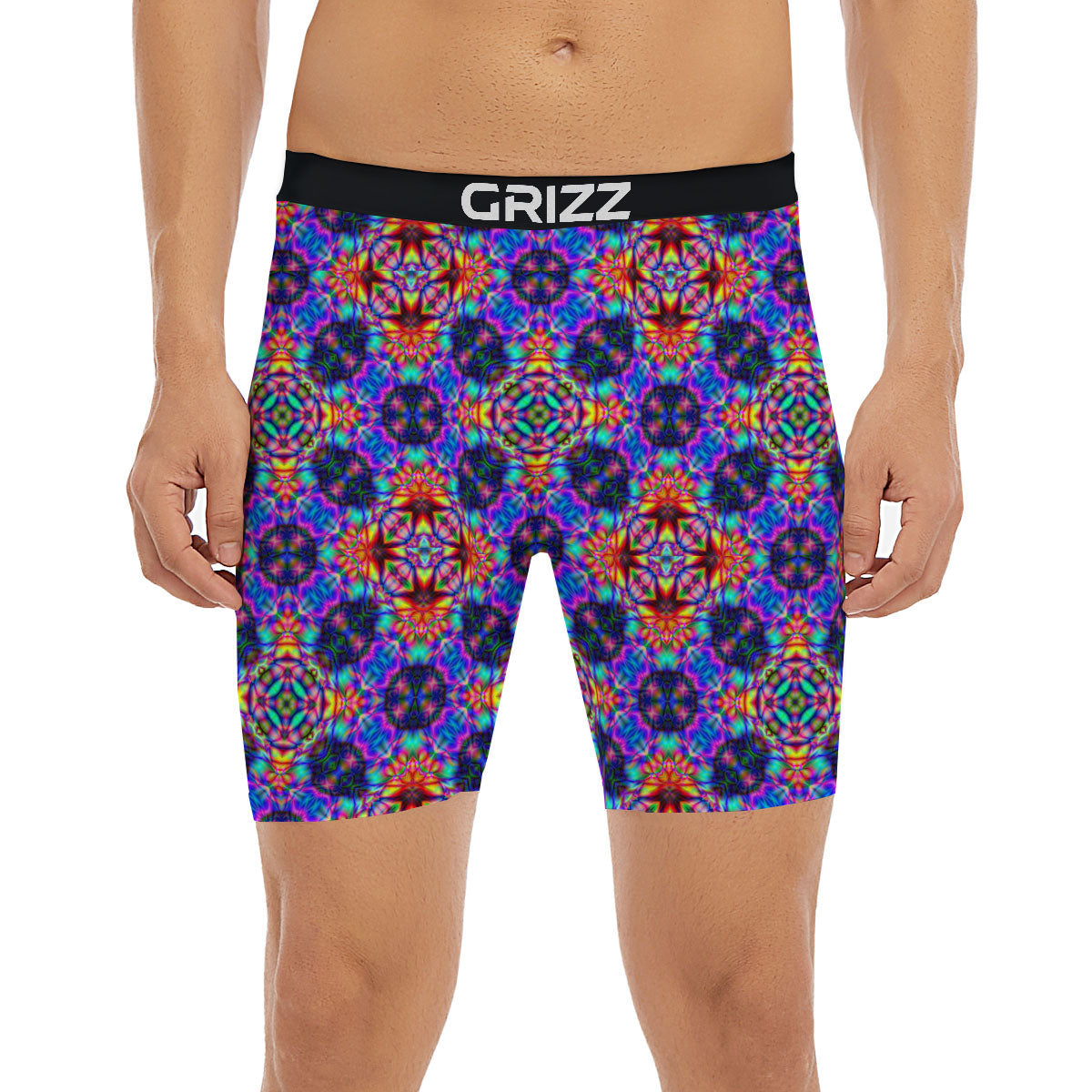 Kaleidoscope Rainbow Print Pattern Boxer Briefs-grizzshop