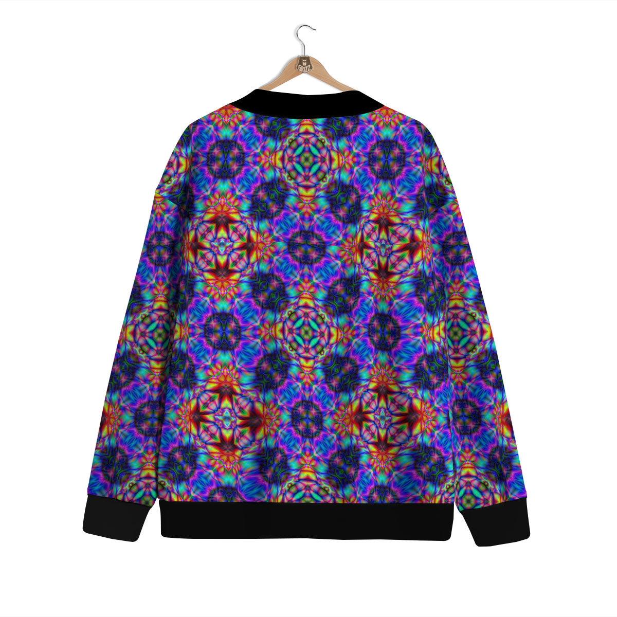 Kaleidoscope Rainbow Print Pattern Cardigan-grizzshop