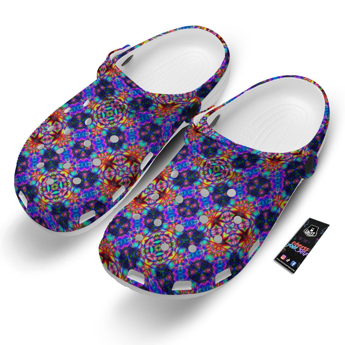 Kaleidoscope Rainbow Print Pattern Clog-grizzshop