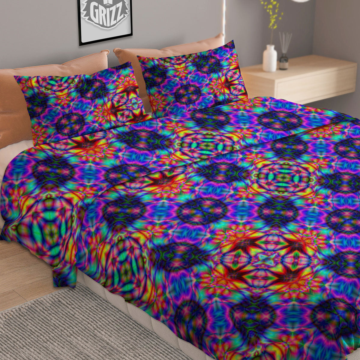 Kaleidoscope Vintage Print Duvet Cover Bedding Set