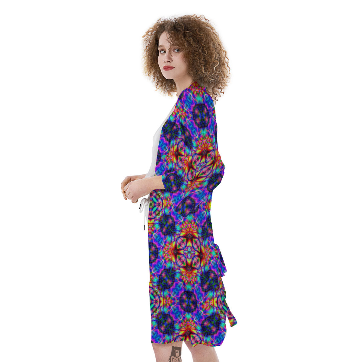 Kaleidoscope Rainbow Print Pattern Kimono-grizzshop