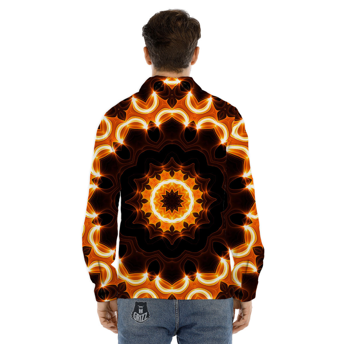 Kaleidoscope Rainbow Print Pattern Men's Dress Shirts-grizzshop