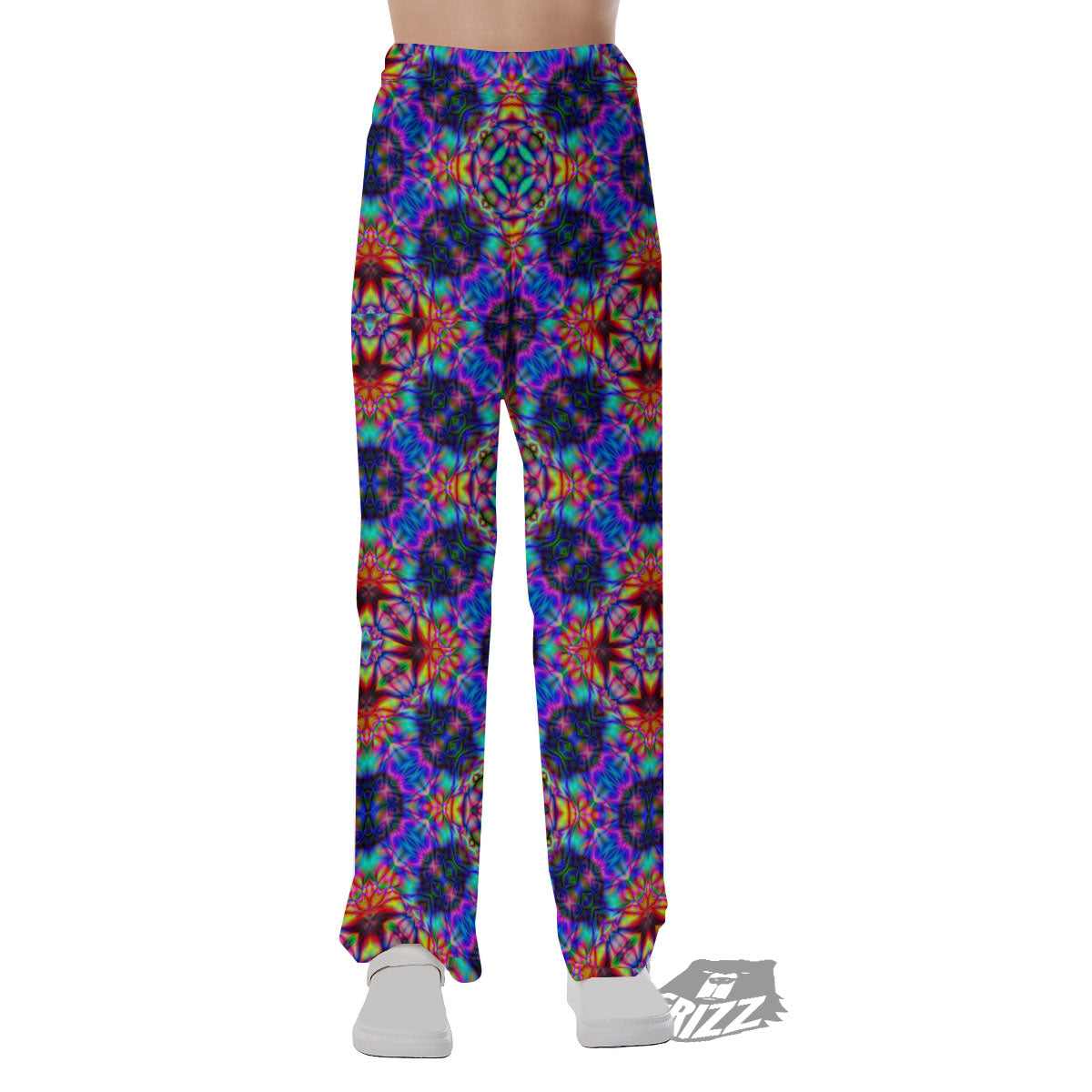 Kaleidoscope Rainbow Print Pattern Pajama Pants-grizzshop