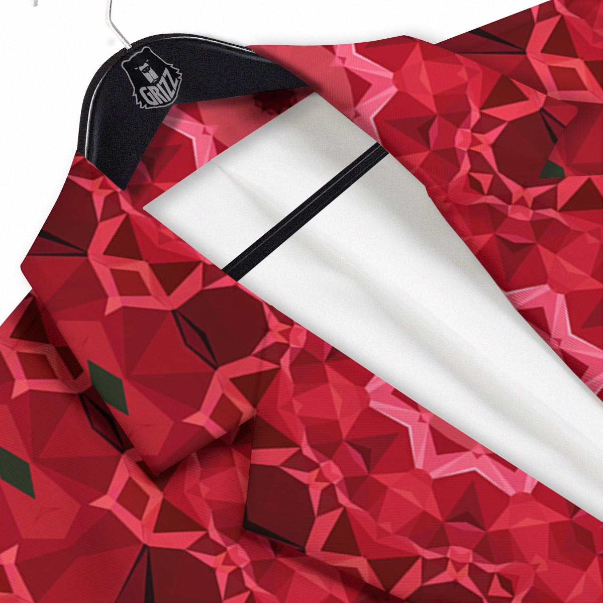Kaleidoscope Red Print Pattern Men's Sport Coat-grizzshop