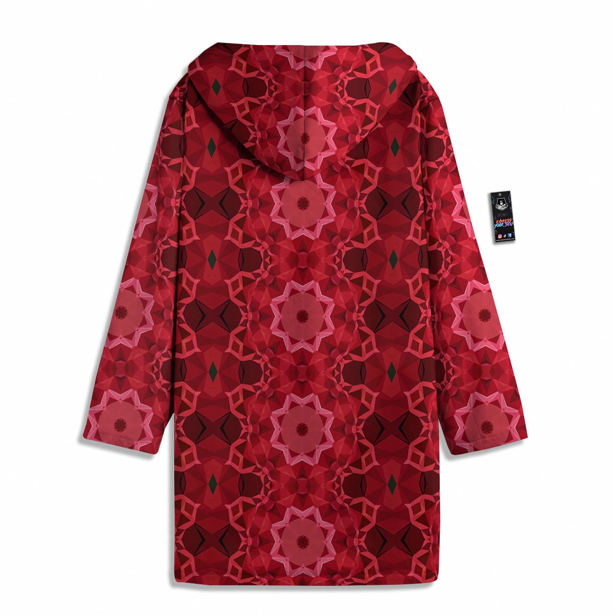 Kaleidoscope Red Print Pattern Men's Windbreaker Jacket-grizzshop