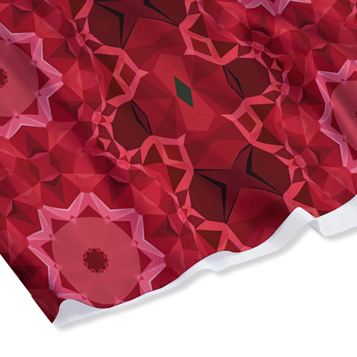 Kaleidoscope Red Print Pattern Mesh Shorts