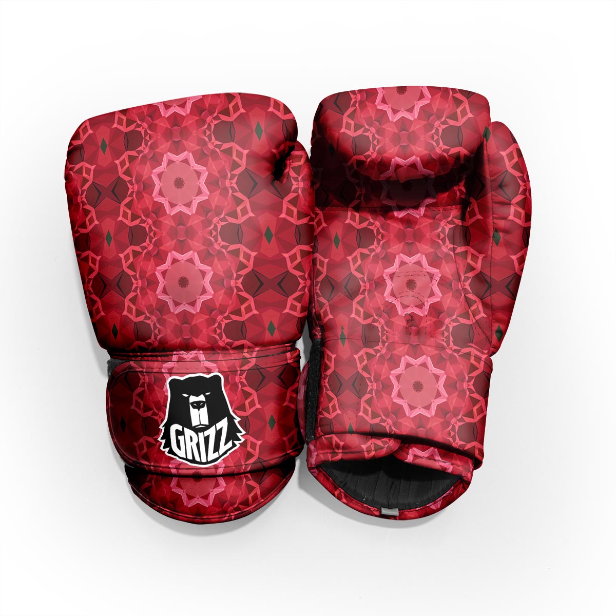 Kaleidoscope Red Print Pattern Pro Boxing Glove