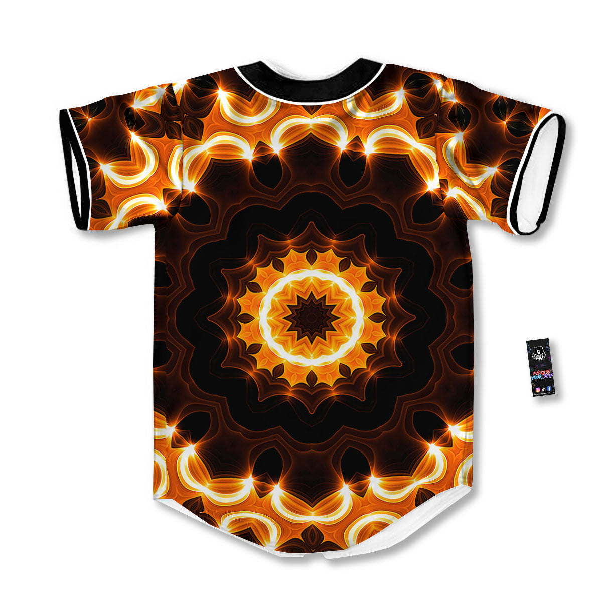 Kaleidoscope Shiny Print Baseball Jersey-grizzshop
