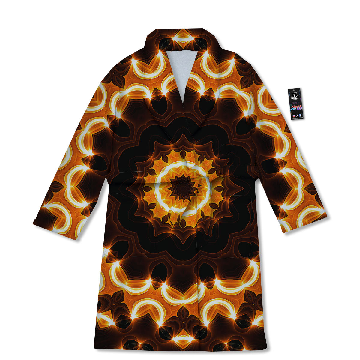 Kaleidoscope Shiny Print Bathrobe-grizzshop