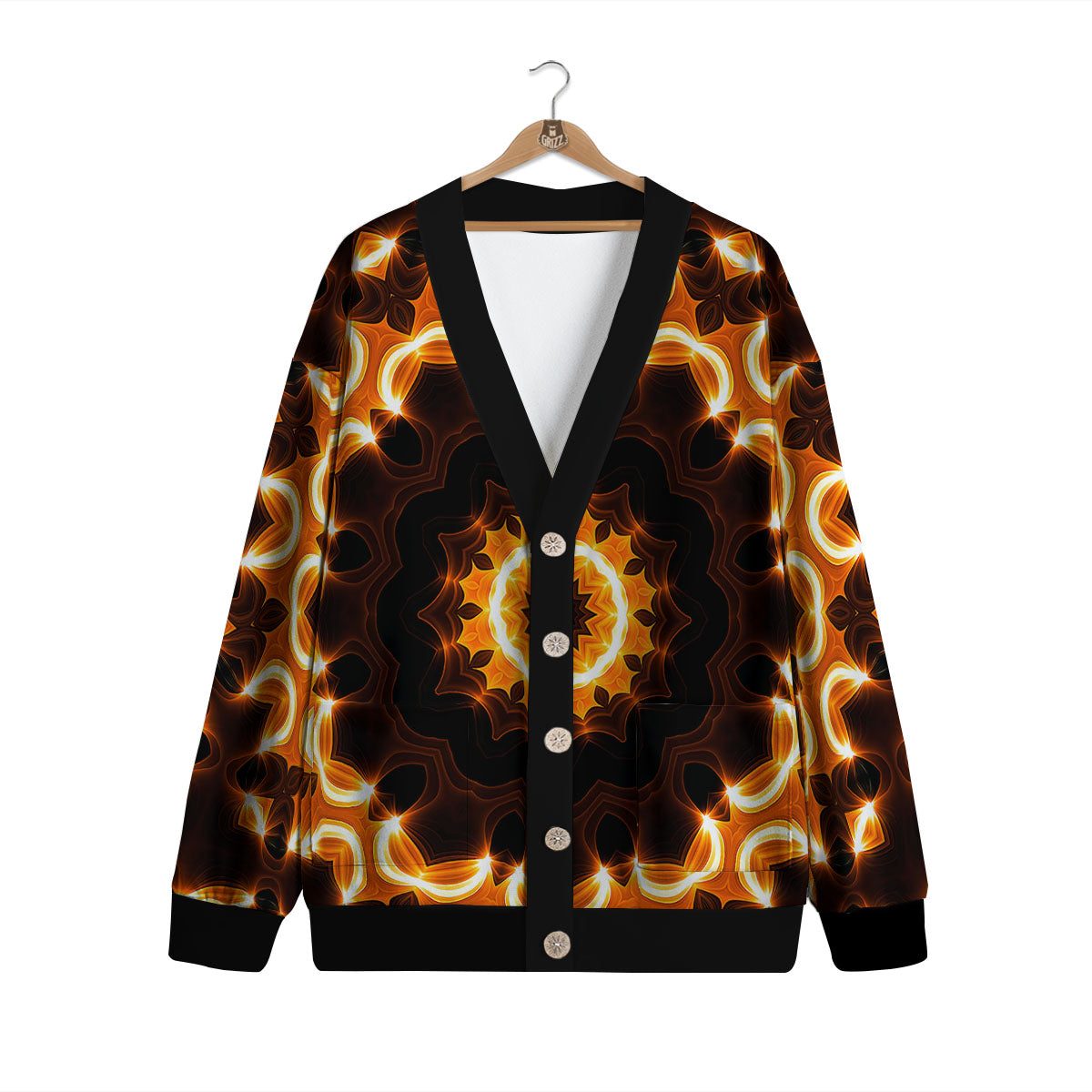 Kaleidoscope Shiny Print Cardigan-grizzshop