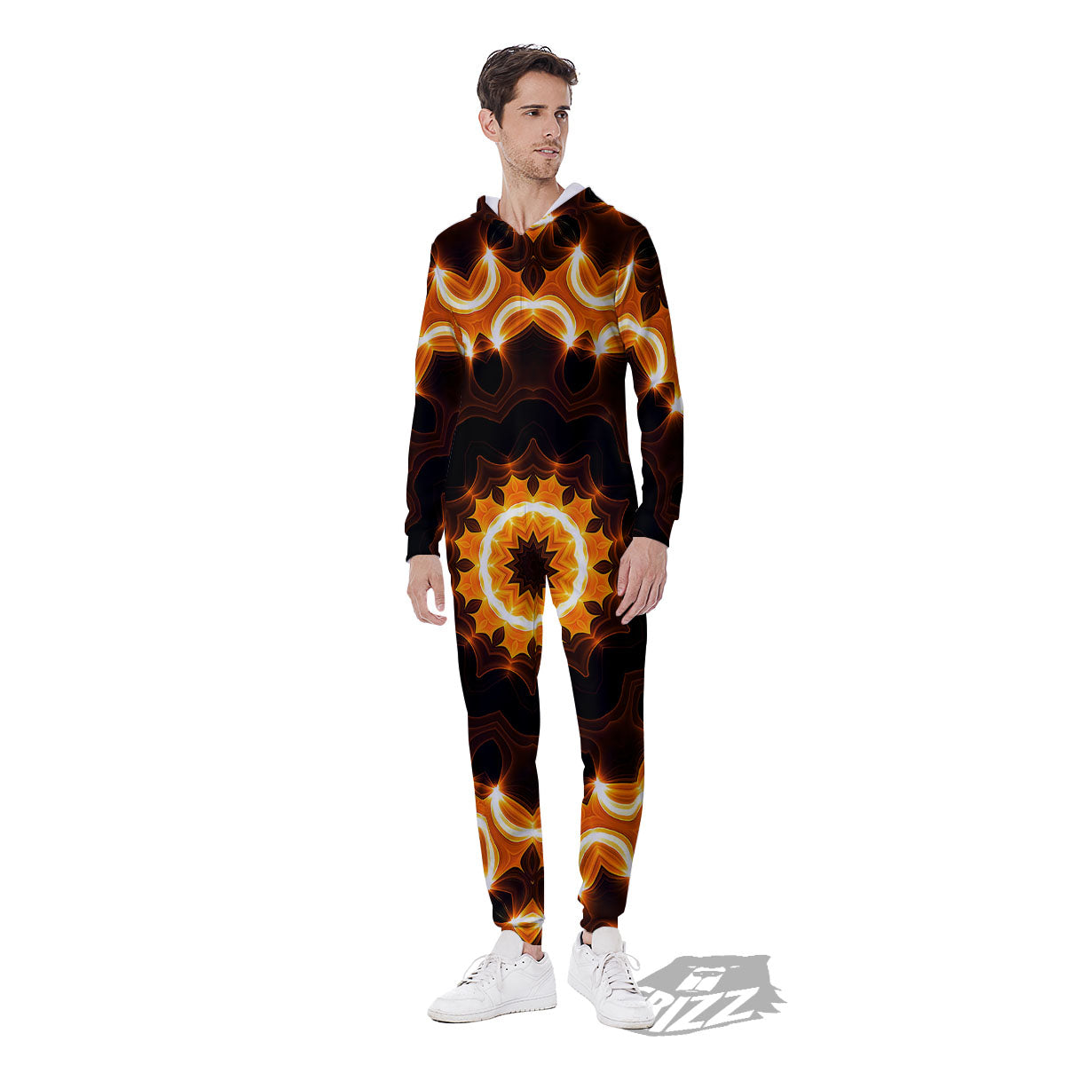 Kaleidoscope Shiny Print Men's Jumpsuit-grizzshop