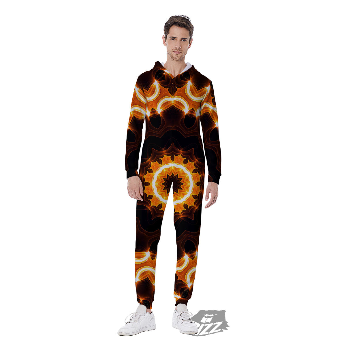 Kaleidoscope Shiny Print Men's Jumpsuit-grizzshop