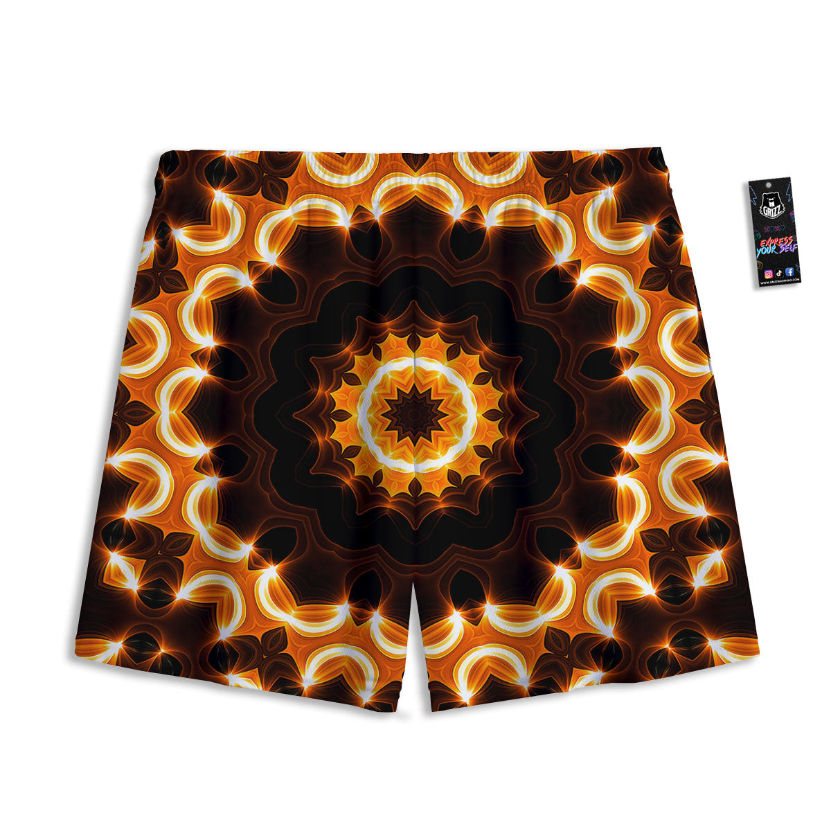 Kaleidoscope Shiny Print Mesh Shorts