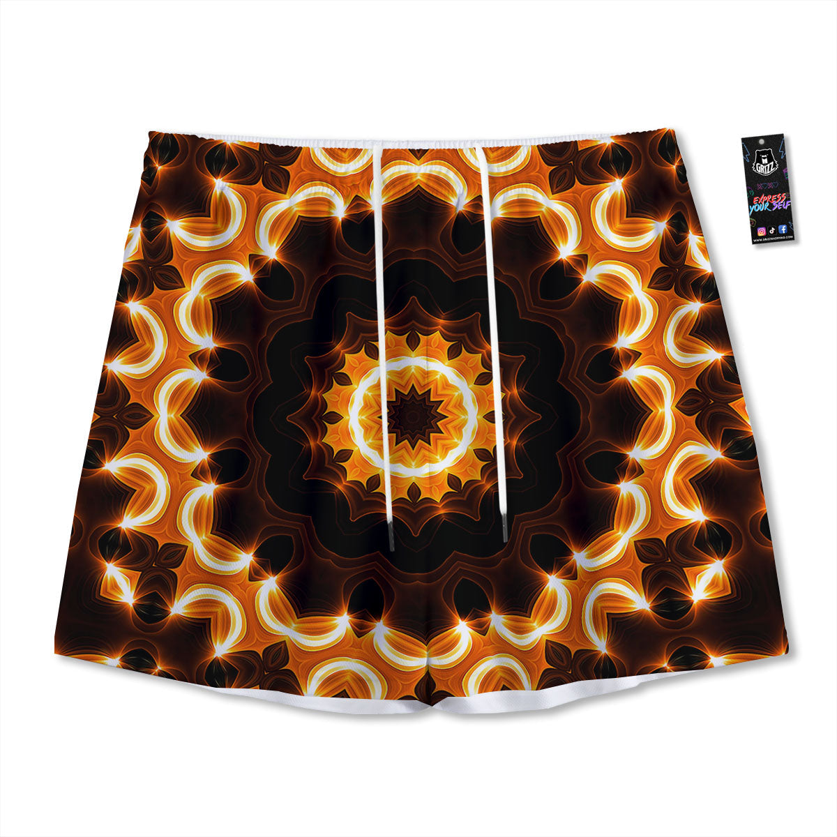 Kaleidoscope Shiny Print Mesh Shorts