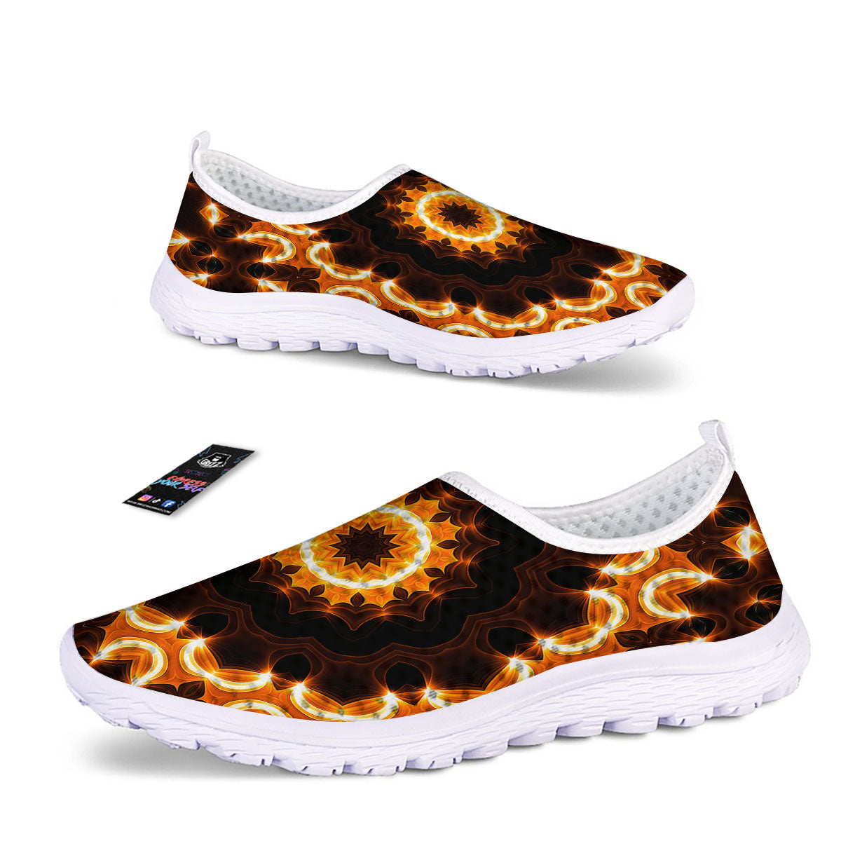 Kaleidoscope Shiny Print Nurse Shoes-grizzshop