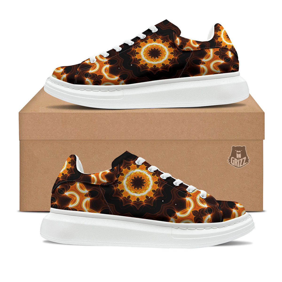 Kaleidoscope Shiny Print Platform Shoes-grizzshop